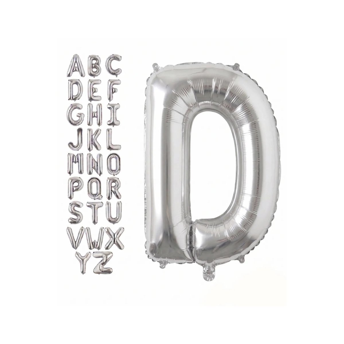 100 cm Gümüş Harf Folyo Balon - Doğum Günü Ve Parti İçin Silver Büyük Boy Harf Balon