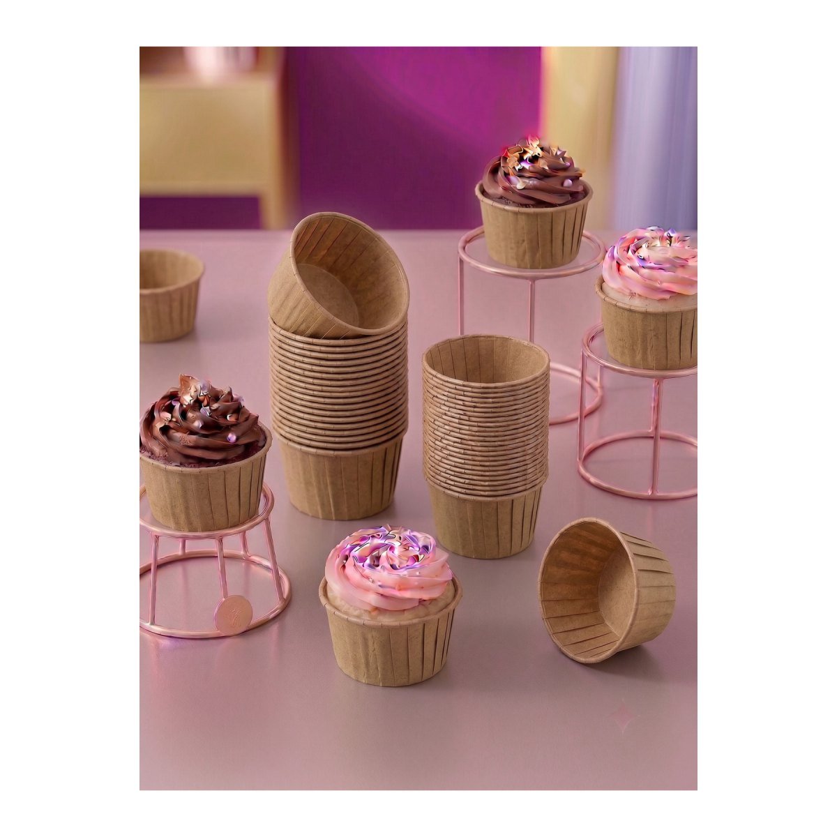 Kraft Kağıt Kek Kapsülü - Doğal Kahverengi Muffin Ve Cupcake Pişirme Kalıbı Parti Kabı